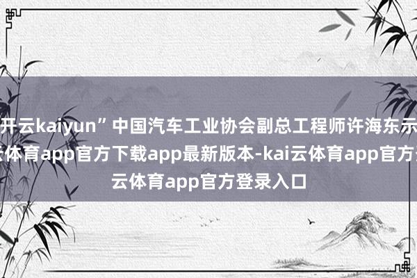 开云kaiyun”中国汽车工业协会副总工程师许海东示意-kai云体育app官方下载app最新版本-kai云体育app官方登录入口